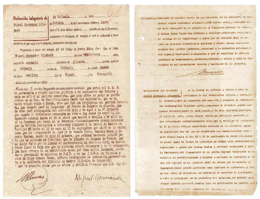 Miguel Hernández ante el Juez militar